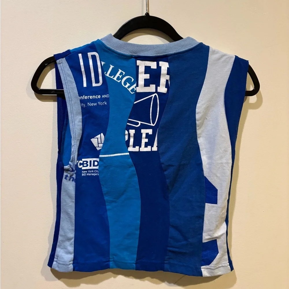 Suay Sew Shop Blue Patchwork Cropped Tank Top - Picture 2 of 2